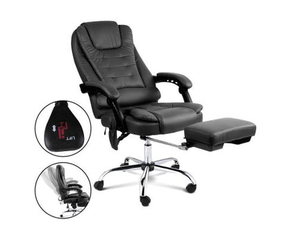 COMBO EXECUTIVE 8 POINT MESSAGE RECLINER CHAIR - BLACK