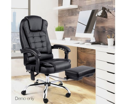 COMBO EXECUTIVE 8 POINT MESSAGE RECLINER CHAIR - BLACK