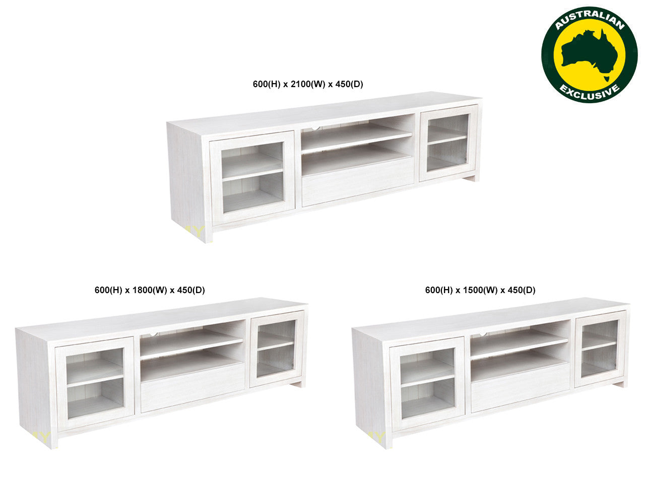 Morgan (AUSSIE MADE) 2 Door / 1 Drawer TV Entertainemnt Unit Collection - Tassie Oak Combination - Assorted Stained Colours
