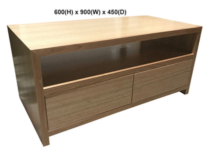 MORGAN (AUSSIE MADE) 2 DRAWER TV ENTERTAINEMNT UNIT COLLECTION - TASSIE OAK COMBINATION - ASSORTED STAINED COLOURS - STARTING FROM $799