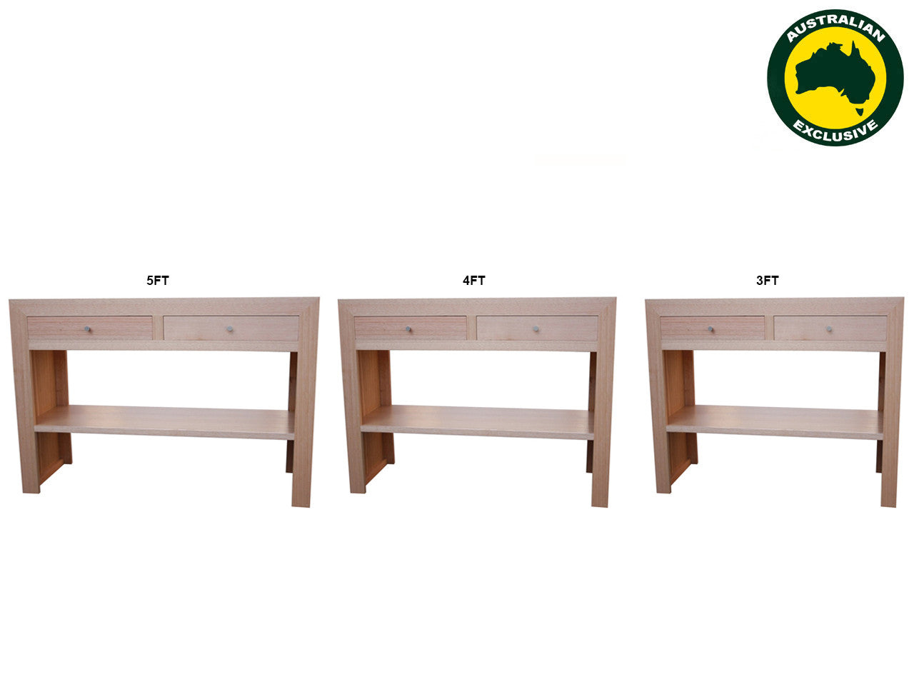 Morgan (AUSSIE MADE) 2 Door Console Table Collection - Tassie Oak Combination - Assorted Stained Colours