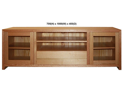 MORGAN (AUSSIE MADE) 2 DOOR / 1 DRAWER TV ENTERTAINMENT UNIT COLLECTION - TASSIE OAK COMBINATION - ASSORTED STAINED COLOURS - STARTING FROM $1299