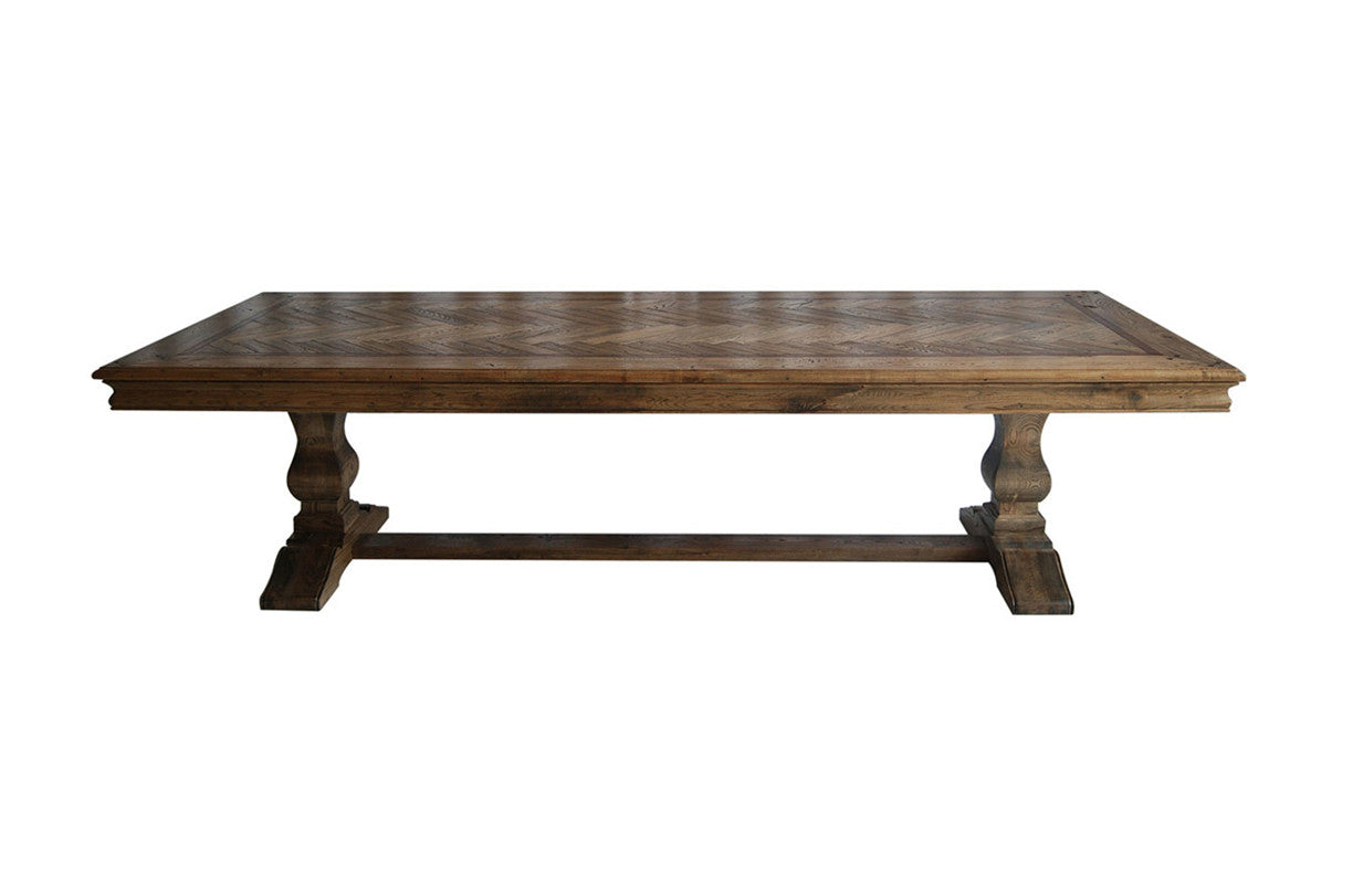 MOSAIC  REAL OAK TIMBER  3.0M DINING TABLE  - ASH OAK