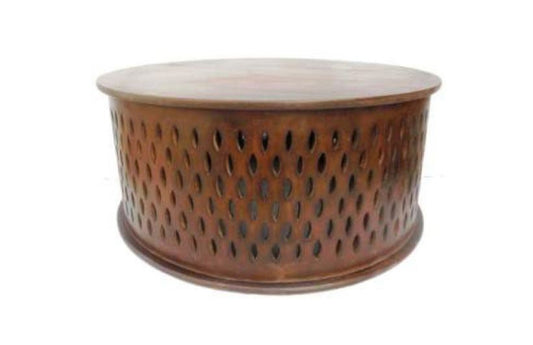 Mosaic Round Coffee Table -350(H) X 800(DIA) - Burnt