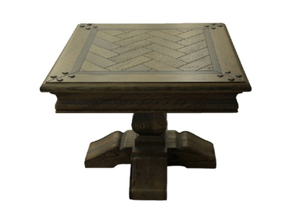 MOSAIC SQUARE OAK TIMBER LAMP TABLE - ASH OAK