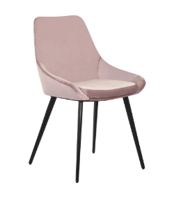 DOMO VELVET FABRIC DINING CHAIR - MUSHROOM