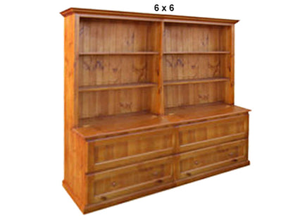 MUDGEE (AUSSIE MADE) BOOKCASE COMBO + BLANKET DRAWERS COLLECTION - ASSORTED STAINED COLOURS - STARTING FROM $1699