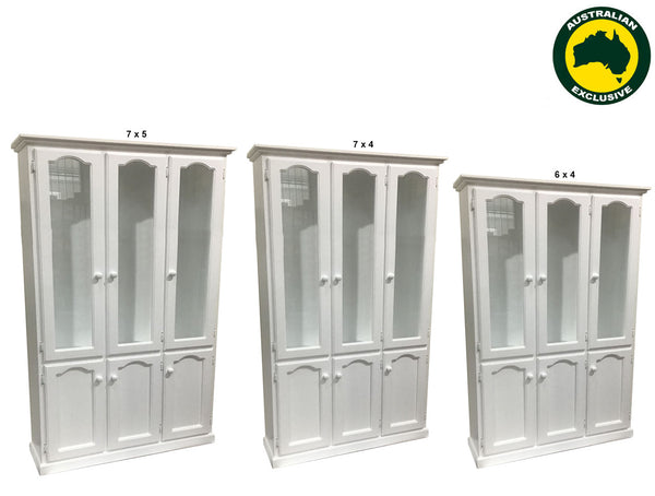 MUDGEE / COLONIAL (AUSSIE MADE) 6 DOOR LIBRARY UNIT COLLECTION - ASSORTED PAINTED COLOURS - STARTING FROM $1499