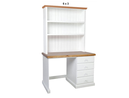 MACQUARIE (AUSSIE MADE) 4 DRAWER DESK + HUTCH COLLECTION - ASSORTED PAINTED / STAINED COLOURS - STARTING FROM $1299