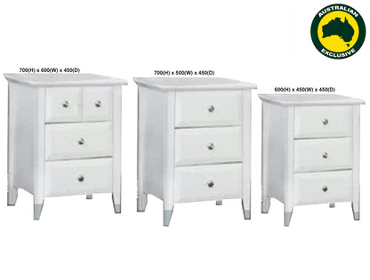 MAGNIFICENT (AUSSIE MADE) BEDSIDE TABLE COLLECTION - ASSORTED PAINTED COLOURS - STARTING FROM $399