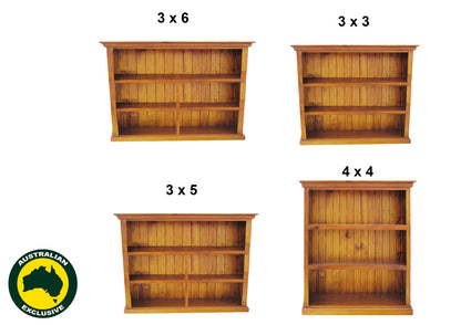 MARCELINE (AUSSIE MADE) LOWLINE BOOKCASE WITH DOUBLE TOP COLLECTION - ASSORTED COLOURS