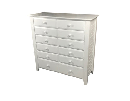 MANILLA (AUSSIE MADE) LARGE TALLBOY WITH 12 DRAWERS - 1200(H) x 1200(W) - ASSORTED PAINTED COLOURS