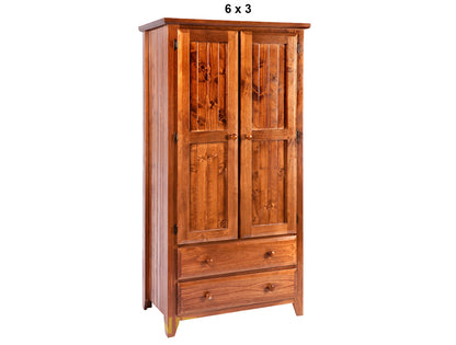 MANILLA (AUSSIE MADE) 2 DOOR / 2 DRAWER WARDROBE COLLECTION - ASSORTED STAINED COLOURS - STARTING FROM $899