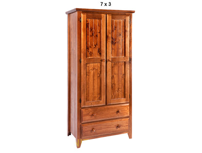 MANILLA (AUSSIE MADE) 2 DOOR / 2 DRAWER WARDROBE COLLECTION - ASSORTED STAINED COLOURS - STARTING FROM $899