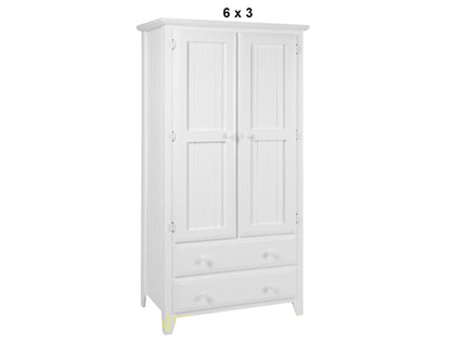 MANILLA (AUSSIE MADE) 2 DOOR / 2 DRAWER WARDROBE WITH T&G DOORS & SIDES COLLECTION - ASSORTED PAINTED COLOURS - STARTING FROM $1299