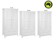 MANILLA (AUSSIE MADE) 2 DOOR / 2 DRAWER WARDROBE WITH T&G DOORS & SIDES COLLECTION - ASSORTED PAINTED COLOURS - STARTING FROM $1299