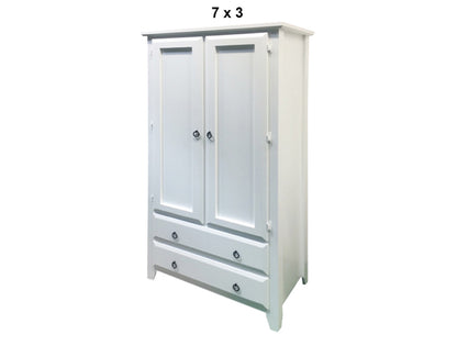 MANILLA (AUSSIE MADE) 2 DOOR / 2 DRAWER WARDROBE WITH SMOOTH DOORS AND SIDES COLLECTION - ASSORTED PAINTED COLOURS - STARTING FROM $1199