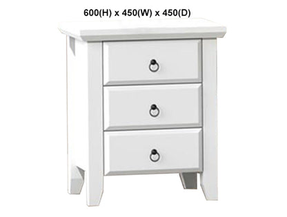 MANILLA (AUSSIE MADE) BEDSIDE TABLE COLLECTION - ASSORTED PAINTED COLOURS - STARTING FROM $399