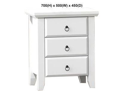 MANILLA (AUSSIE MADE) BEDSIDE TABLE COLLECTION - ASSORTED PAINTED COLOURS - STARTING FROM $399