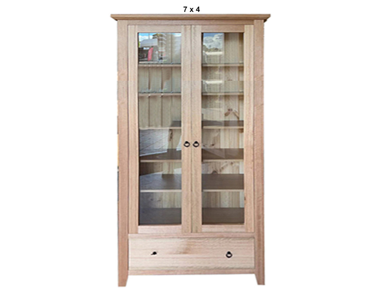 MANILLA (AUSSIE MADE) 2 GLASS DOOR / 1 BLANKET DRAWER LIBRARY UNIT COLLECTION - TASSIE OAK COMBINATION - ASSORTED STAINED COLOURS - STARTING FROM $1699