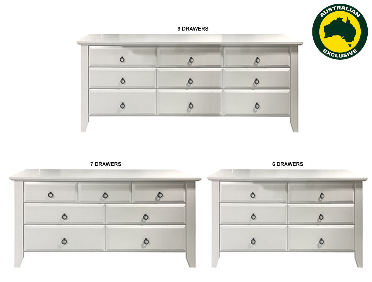 MANILLA (AUSSIE MADE) LOWBOY COLLECTION - ASSORTED PAINTED COLOURS - STARTING FROM $700
