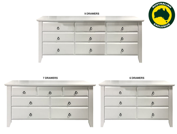 MANILLA (AUSSIE MADE) LOWBOY COLLECTION - ASSORTED PAINTED COLOURS - STARTING FROM $700
