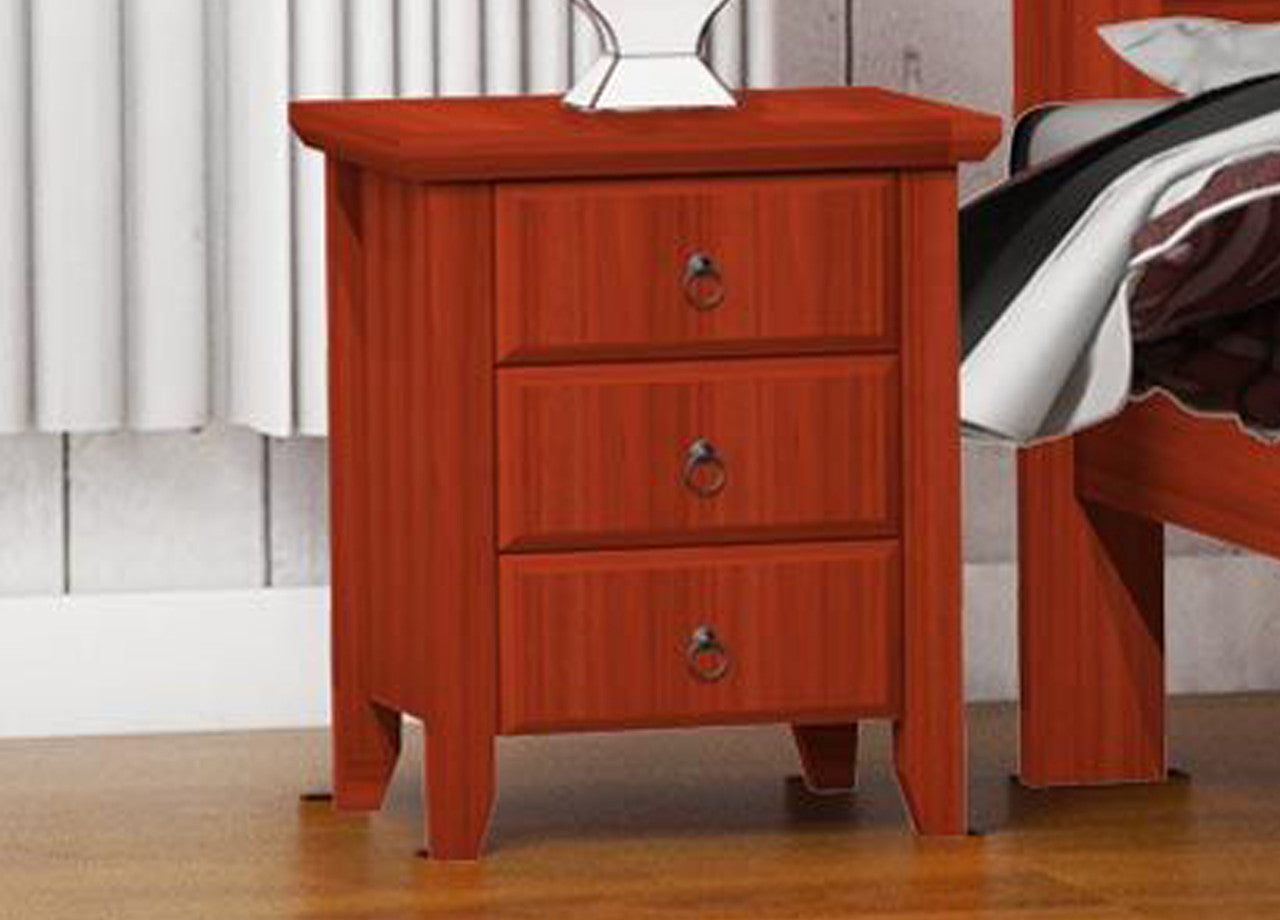 Manilla (AUSSIE MADE) 3 Drawer Bedside Table - Tassie Oak Combination - Assorted Colours