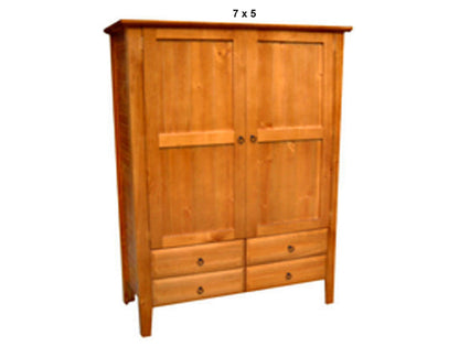 MANILLA (AUSSIE MADE) WARDROBE WITH 2 DOORS & 4 DRAWERS COLLECTION - ASSORTED STAINED COLOURS - STARTING FROM $1099