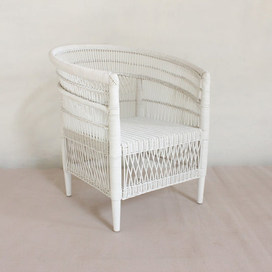 MOROCCO SINGLE  RATTAN CHAIR  - WHITE