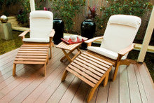 PAIR OF MAYOTTE ADIRONDACK CHAIR WITH FOOTSTOOL (OK136-A-S) - INCLUDES OPTIONAL COFFEE TABLE & ADIRONDACK ECOZ SEATBACK CUSHION