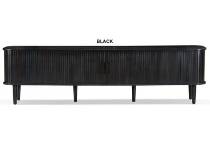 TEDDY 2 SLIDING DOOR ENTERTAINMENT UNIT - 425(H) x 2060(W) x 460(D) - NATURAL OR BLACK