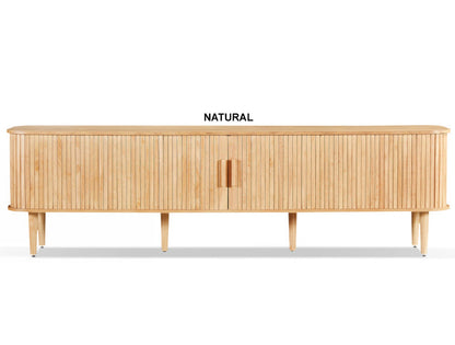 TEDDY 2 SLIDING DOOR ENTERTAINMENT UNIT - 425(H) x 2060(W) x 460(D) - NATURAL OR BLACK