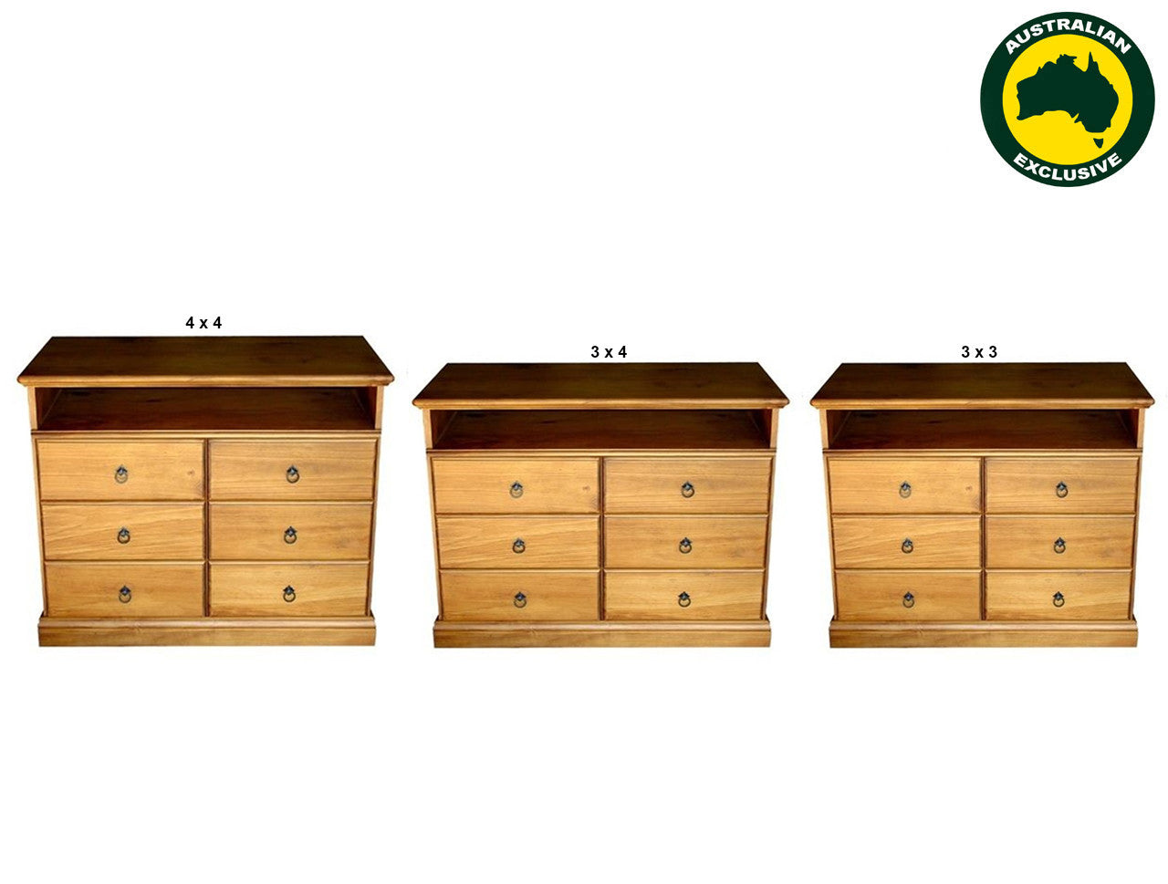 Memphis (AUSSIE MADE) 6 Drawer Entertainment Unit Collection - Assorted Stained Colours