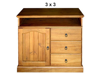 MEMPHIS (AUSSIE MADE) 1 DOOR / 3 DRAWERS ENTERTAINMENT UNIT COLLECTION - ASSORTED STAINED COLOURS - STARTING FROM $799