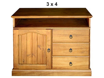 MEMPHIS (AUSSIE MADE) 1 DOOR / 3 DRAWERS ENTERTAINMENT UNIT COLLECTION - ASSORTED STAINED COLOURS - STARTING FROM $799