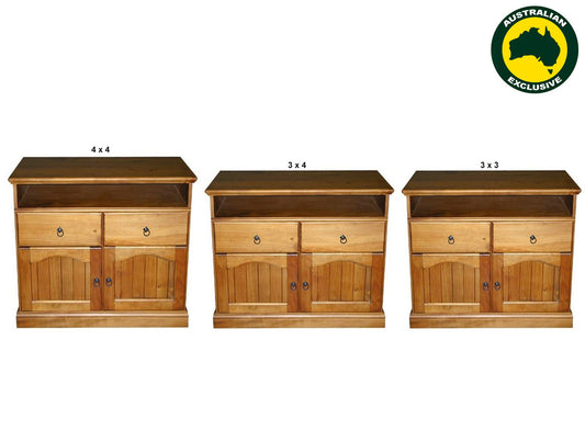 Memphis (AUSSIE MADE) 2 Door 2 Drawer Slim TV Entertainment Unit Collection - Assorted Stained Colours