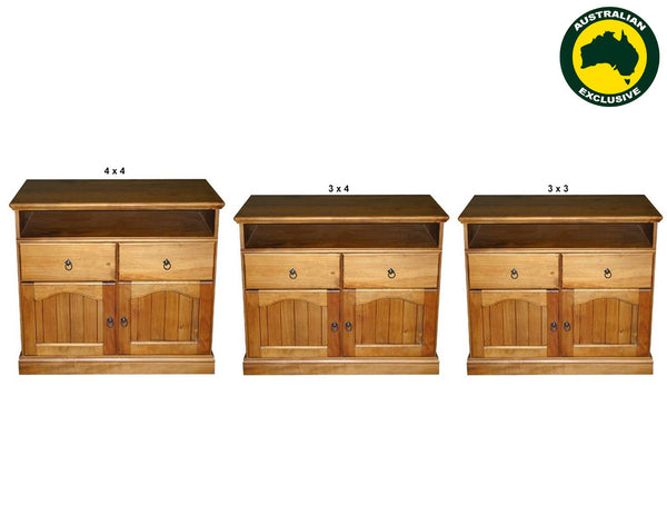 MEMPHIS (AUSSIE MADE) 2 DOOR 2 DRAWER SLIM TV ENTERTAINMENT UNIT COLLECTION - ASSORTED STAINED COLOURS - STARTING FROM $699