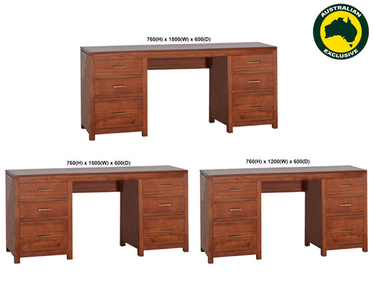 Mexi (AUSSIE MADE) 6 Drawer Desk Collection - Assorted Stained Colours
