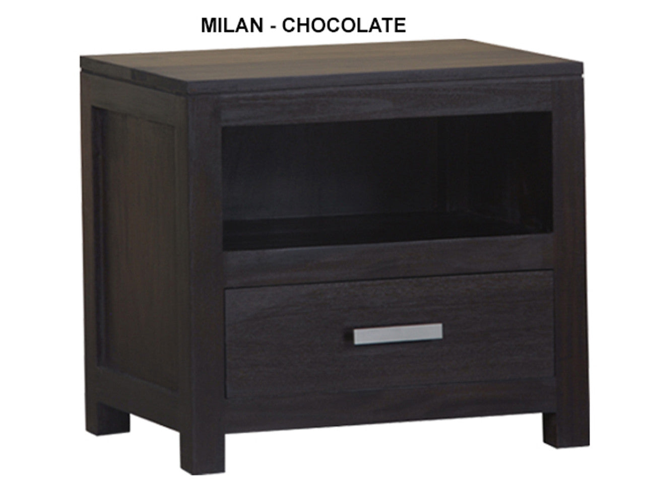 MILAN / PARIS 1 DRAWER LAMP / BEDSIDE TABLE - MAHOGANY OR CHOCOLATE
