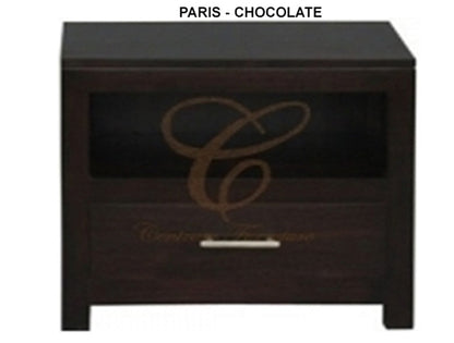 MILAN / PARIS 1 DRAWER LAMP / BEDSIDE TABLE - MAHOGANY OR CHOCOLATE
