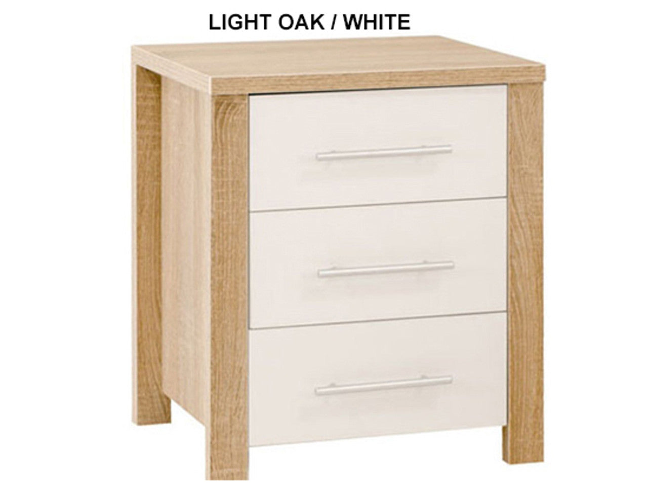 AMAZING 3 DRAWER BEDSIDE TABLE (MODEL:3-18-5) - ASSORTED COLOURS