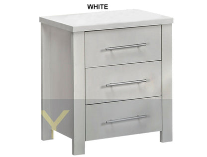 AMAZING 3 DRAWER BEDSIDE TABLE (MODEL:3-18-5) - ASSORTED COLOURS