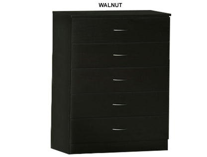 MISSION 5 DRAWER TALLBOY - 930(H) x 710(W) - ASSORTED COLOURS