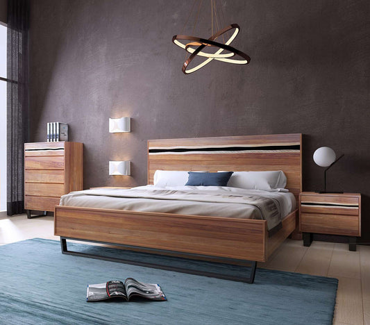 QUEEN MODENA BED - BLACKWOOD