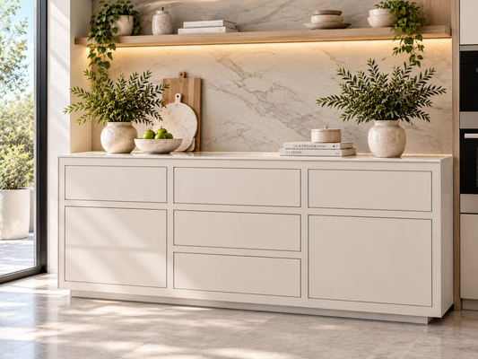 Golding 5 Drawer 2 Door Buffet - 700(H) X 1500(W) - Assorted Colours