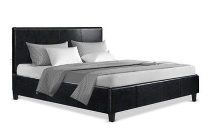 QUEEN MONIX LEATHERETTE BED - WHITE (NOT AS PICTURED)