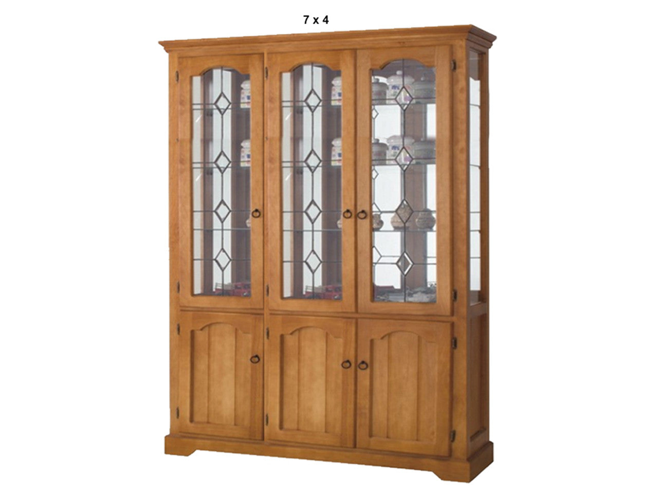 MONTERO (AUSSIE MADE) HIGHLINE DISPLAY (NO LEADLIGHT) CABINET WITH MIRRORED BACK COLLECTION - ASSORTED STAINED COLOURS - STARTING FROM $1699