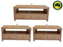 MORGAN (AUSSIE MADE) 2 DRAWERS COFFEE TABLE COLLECTION - TASSIE OAK COMBINATION - ASSORTED STAINED COLOURS - STARTING FROM $999