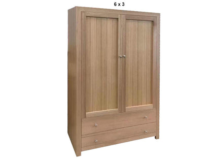 MORGAN (AUSSIE MADE) 2 DOOR / 2 DRAWER ALL HANGING WARDROBE - TASSIE OAK COMBINATION - ASSORTED STAINED COLOURS - STARTING FROM $1399
