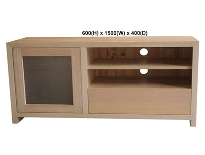 MORGAN (AUSSIE MADE) 1 DOOR / 1 DRAWER ENTERTAINMENT TV UNIT COLLECTION - TASSIE OAK COMBINATION - ASSORTED STAINED COLOURS - STARTING FROM $1799